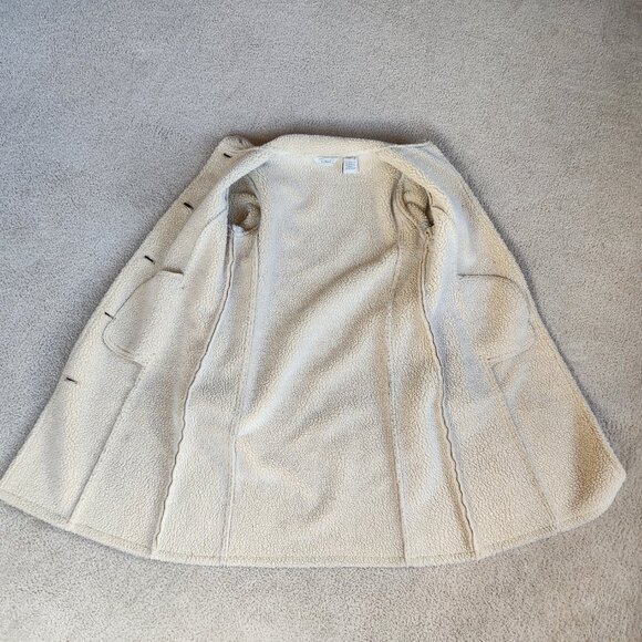 NWOT Faux Suede Sherpa-Lined Long Coat XS fits like a SM - Picture 6 of 11